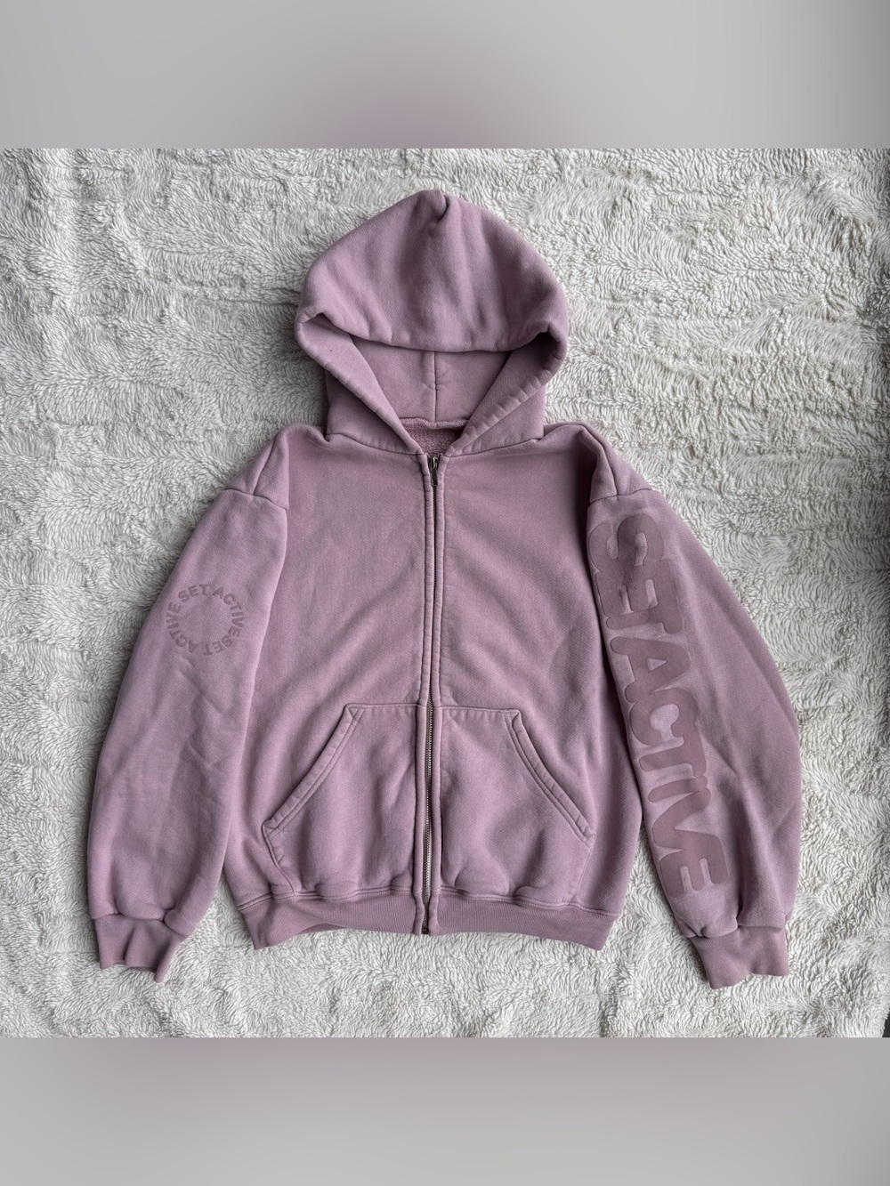 Purple SET ACTIVE zip up hoodie